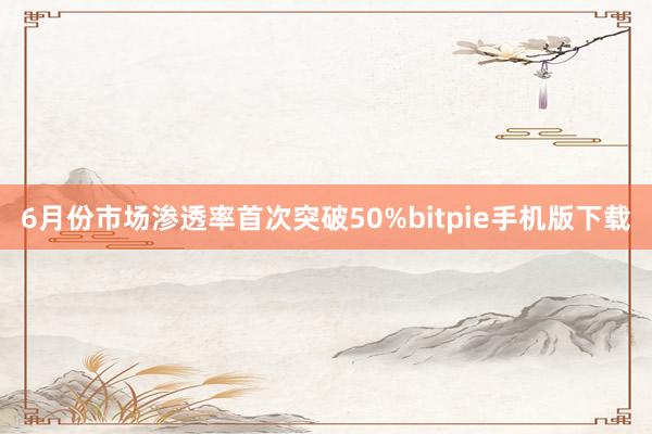 6月份市场渗透率首次突破50%bitpie手机版下载