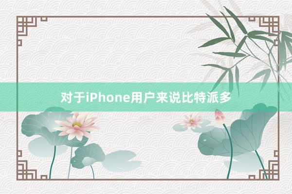 对于iPhone用户来说比特派多