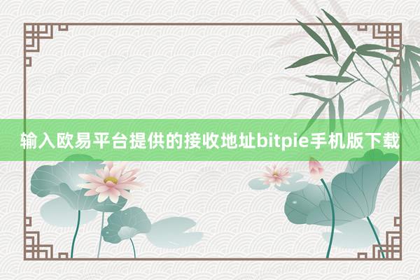 输入欧易平台提供的接收地址bitpie手机版下载