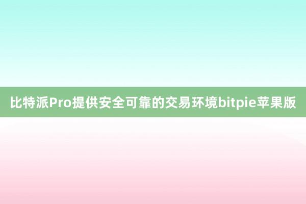 比特派Pro提供安全可靠的交易环境bitpie苹果版