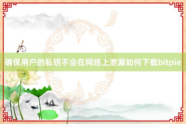 确保用户的私钥不会在网络上泄漏如何下载bitpie