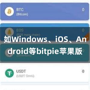 如Windows、iOS、Android等bitpie苹果版