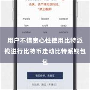 用户不错宽心性使用比特派钱进行比特币走动比特派钱包